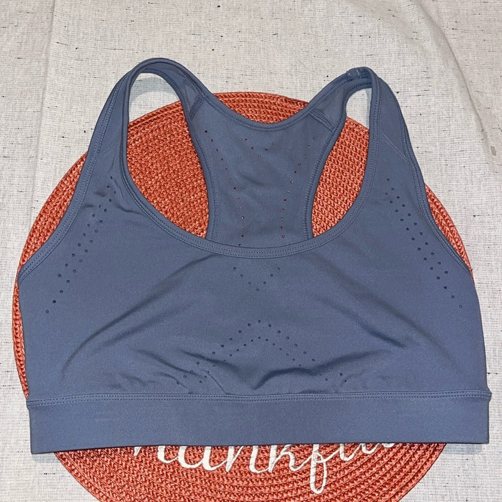 JoyLab Blue Gray Perforated Racerback Sports Bra Sz M EUC